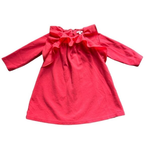 Chloe Long-Sleeve Ruffle-Trim Shift Dress Red Pink Holiday Special Occassion 18 - Picture 1 of 8
